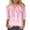 Pink, variant on Staron Women's Casual Printed T-Shirt 3/4 Sleeve Round Neck Loose Fit Blouse Spring Summer Fashion Top, Pink XXL