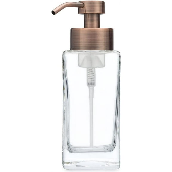 Rail19 Modern Square Glass Foaming Soap Dispenser, 12oz (Copper)