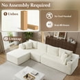 thumbnail image 3 of 4 Seats Boneless Modular Cloud Sectional Sofa with Chaise, Extra-Wide Deep Seats Plush Corduroy Sleeper Soft Couch for Modern Living Rooms, Small Spaces & Apartments (Beige, 138"-L Shape Left), 3 of 7