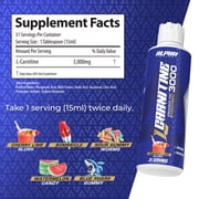 Alpha Supps L-Carnitine Liquid 3000 - Stimulant Free Energy Support For Men & Women - Cherry Lime Slush, 16 oz