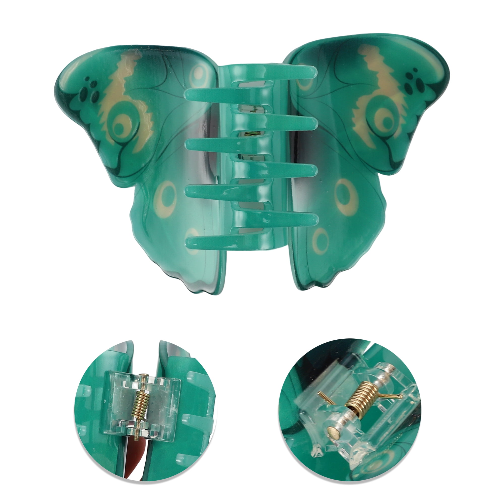 Unique Bargains Elegant Butterfly Hair Clips Hairdo Clip for Women 4.13"x2.76"x1.57" Green