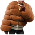 thumbnail image 2 of Xdegoge Womens Faux Fur Coat Cropped Open Front Long Sleeve Fluffy Fuzzy Jacket Dressy Loose Fit Bubble Teddy Jackets 2025 Winter Streetwear Warm Outerwear, 2 of 5
