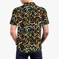 thumbnail image 6 of Cauagu Teal Leopard Print Men's Polo Shirts, Short-Sleeve Polo Shirts for Men Performance Golf Shirt Athletic Casual Collared T-Shirt-X-Large, 6 of 8