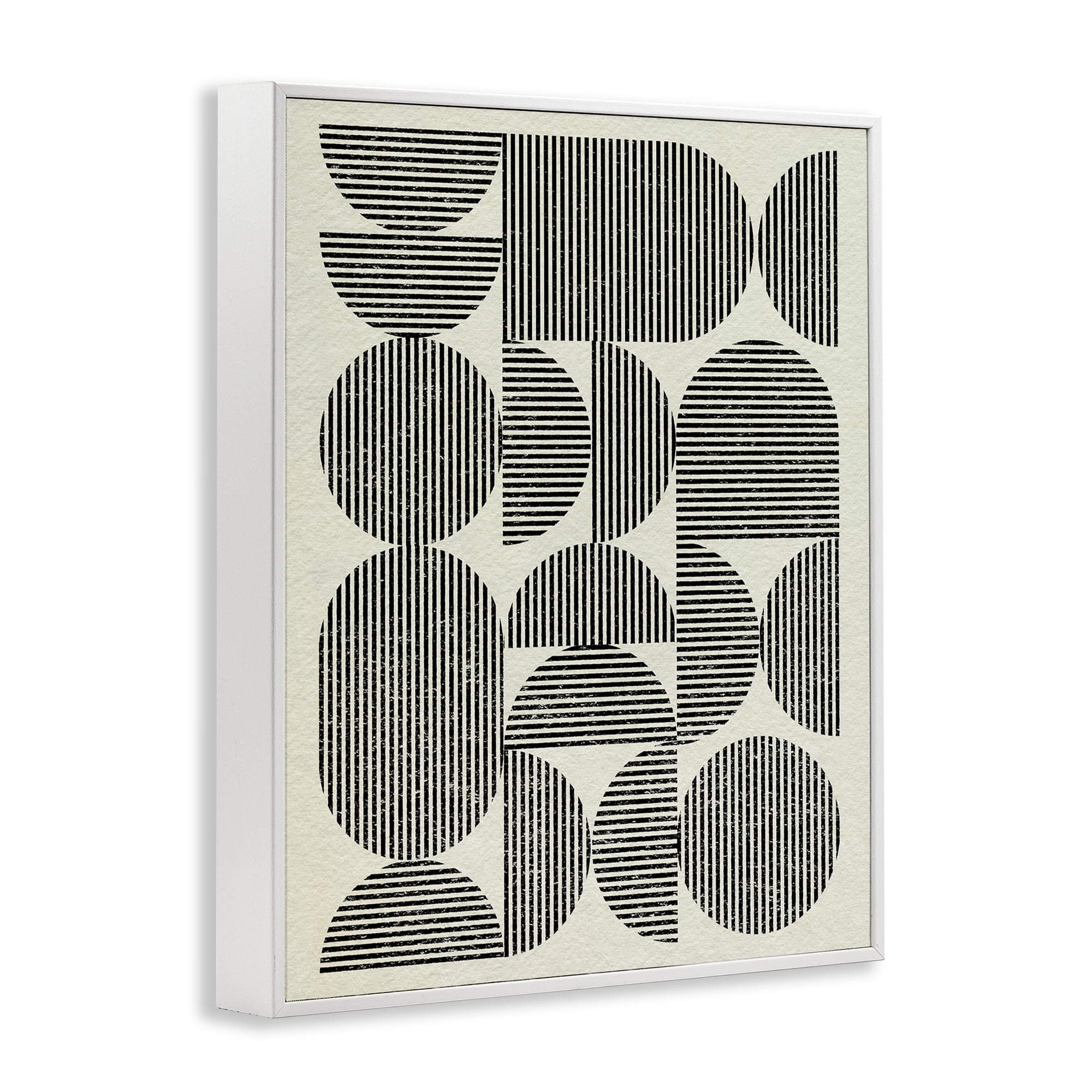 Stupell Industries Striped Arches Pattern Abstract Painting White Framed Art Print Wall Art, 11 x 14