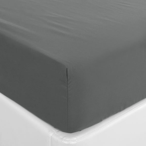 Unique Bargains Brushed Microfiber Fitted Sheet Bed Cover Dark Gray Full