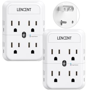 LENCENT 2 to 3 Prong Outlet Adapter with 8 Outlets