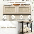 thumbnail image 4 of Topcobe Rattan Console Table Boho Entryway Table with 2 Rattan Drawers and Open Storage Shelf, Rectangular Furniture Table for Living Room, Front Hall, Hallway and Foyer, 4 of 7