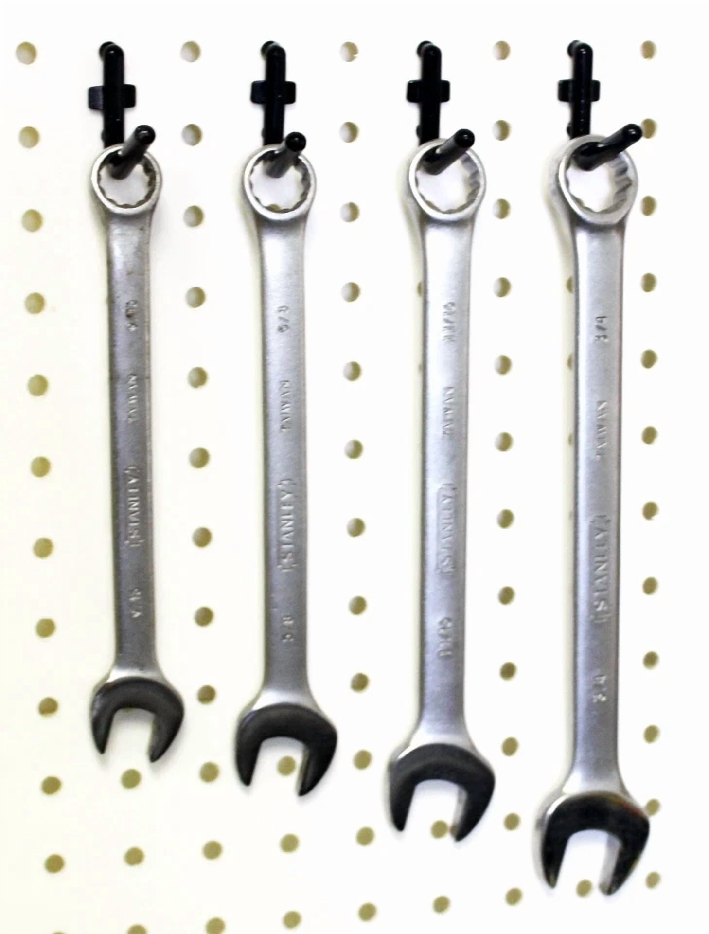 100 Black L Peg Hooks - Lock To Pegboard - Tool Storage - Garage Wall Organizer