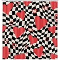 thumbnail image 2 of Retro Trippy Groovy Wavy Swirl Checkered Bath Curtains,Valentine''s Day Shower Curtains,Red Love Shower Curtain,Black and White Check Abstract Aesthetics Shower Curtain with Hooks 72X72in, 2 of 6
