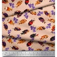 thumbnail image 2 of Soimoi Cotton Poplin Fabric Floral & Textured Fish Ocean Print Fabric by The Yard 56 Inch Wide, 2 of 3