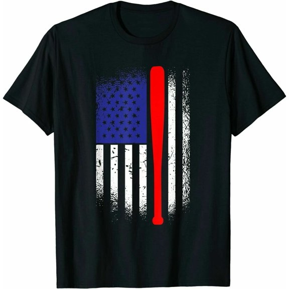American Flag Baseball 4th Of July Memorial Day T-Shirt
