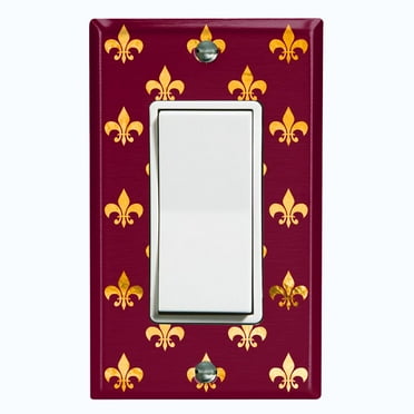 Metal Light Switch Plate Cover Elegant Yellow Tufted Rose Burgundy Damask DAM082