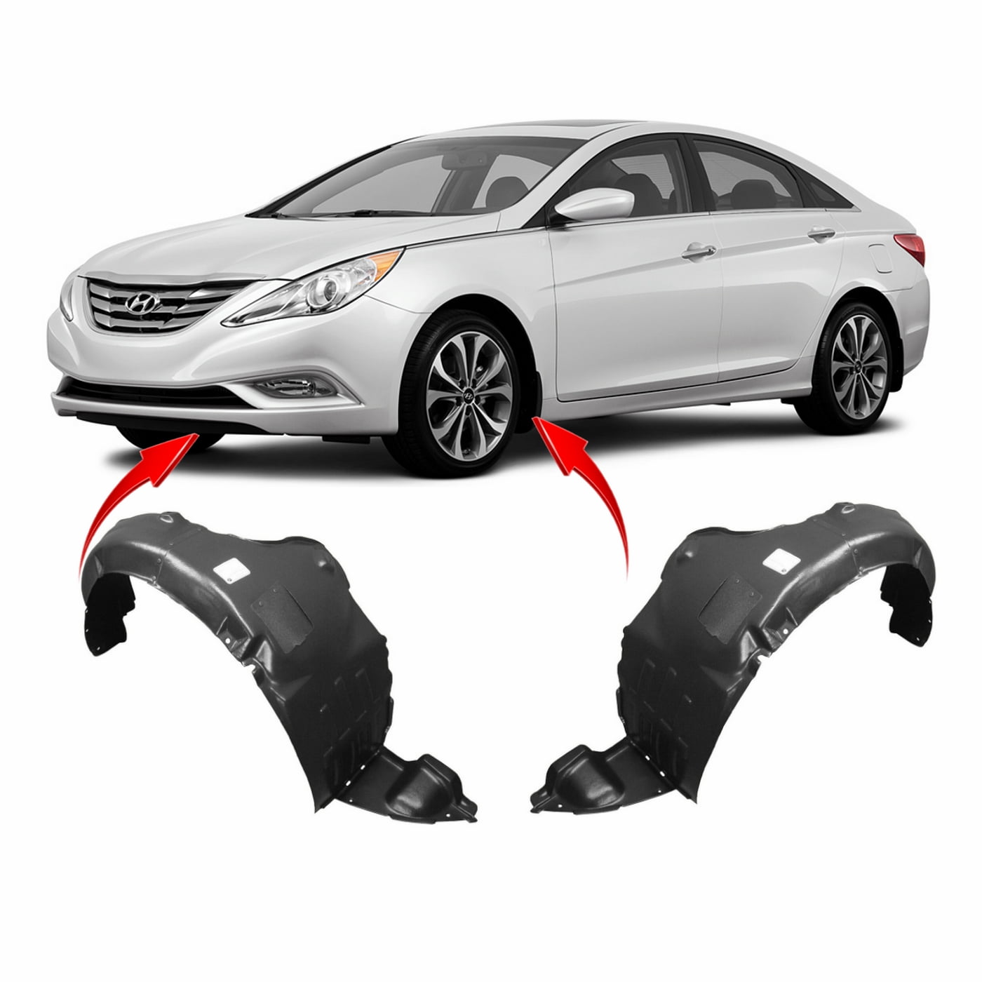 Set of 2 Fender Liners for Hyundai Sonata 20112013 HY1248124 HY1249124