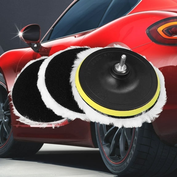 Stri 5 PCS Car Polishing Pad Kit 6 inch Wool Pads for Car Polishing Waxing Sealing (White)