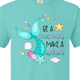 thumbnail image 4 of Inktastic Be a Mermaid Make a Splash Blue Mermaid Tail T-Shirt, 4 of 5