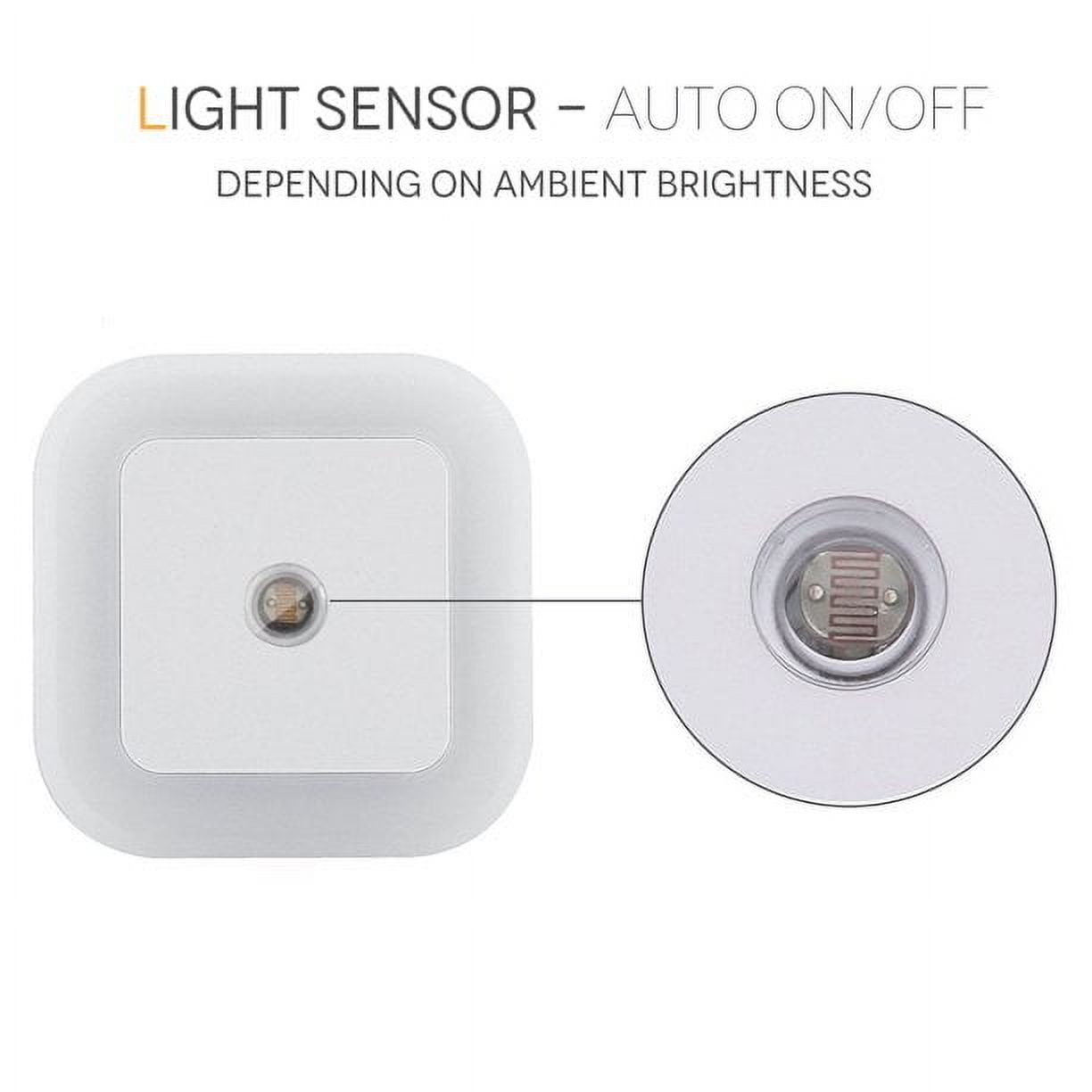 Motion Sensor Light, LED Night Light Lamp with Smart Sensor Dusk to Dawn Sensor, Daylight White, Plug-in