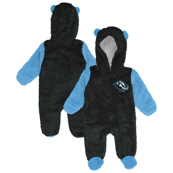 Infant & Newborn Outerstuff Black Utah Mammoth Stay Napping Fleece Bunting Full-Zip Hooded Sleeper