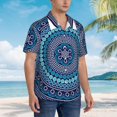 thumbnail image 3 of Fuzoiu Dot Painting Print Hawaiian Shirt for Men, Summer Beach Casual Short Sleeve Button Down Shirts, Men’s Beach Summer Shirts with Pocket,3X-Large, 3 of 7