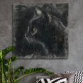 thumbnail image 2 of wall26 Square Cat Series Canvas Wall Art - Black Cat on Grunge Background - Giclee Print Gallery Wrap Modern Home Art Ready to Hang - 24x24 inches, 2 of 4
