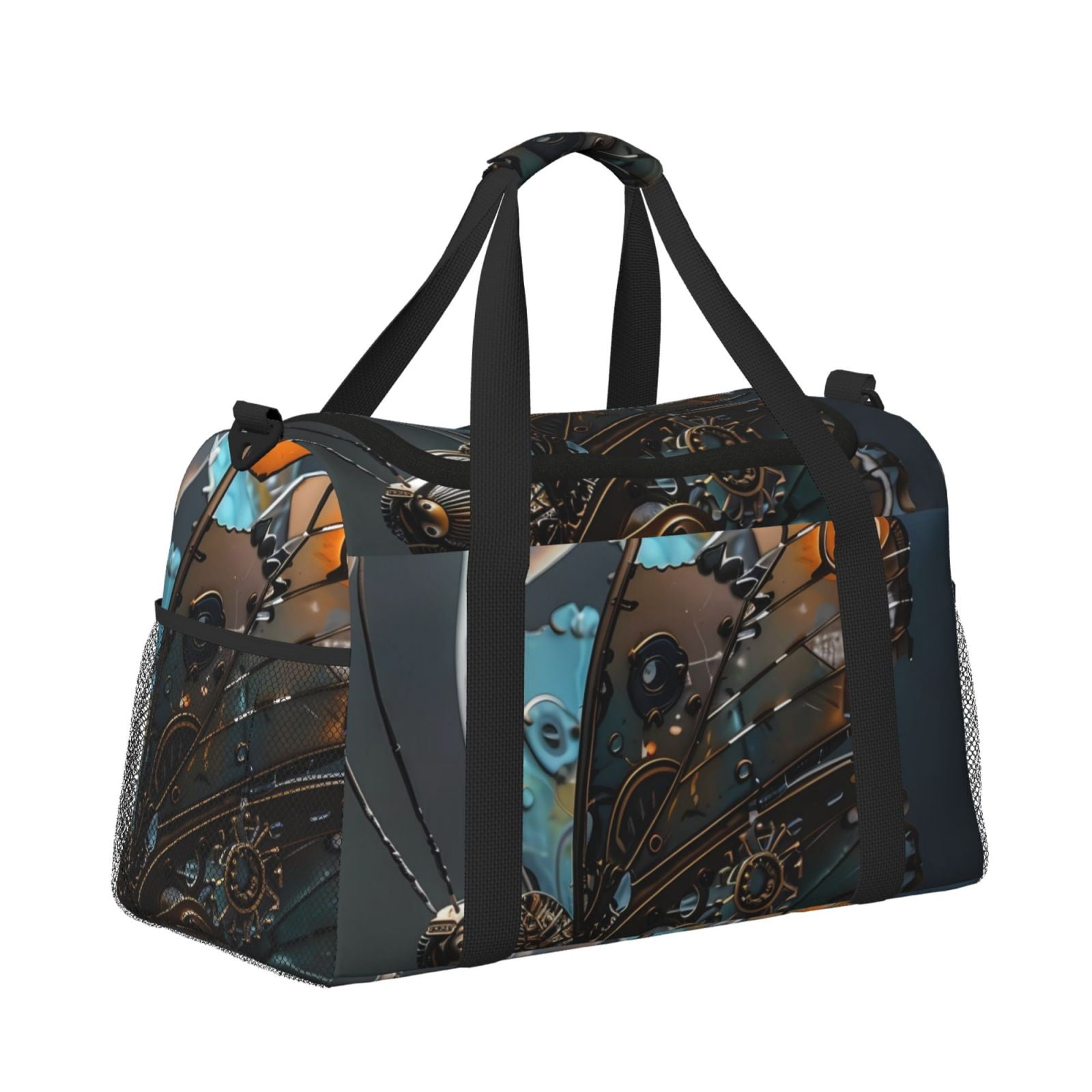 Fuzoiu Steampunk Mechanical Butterfly Print Travel Duffle Bag,Carry On Tote Bags,Duffel Bag,Sport Gym Bag, Hospital Bag for Labor and Delivery, Overnight Bag,Luggage Bag