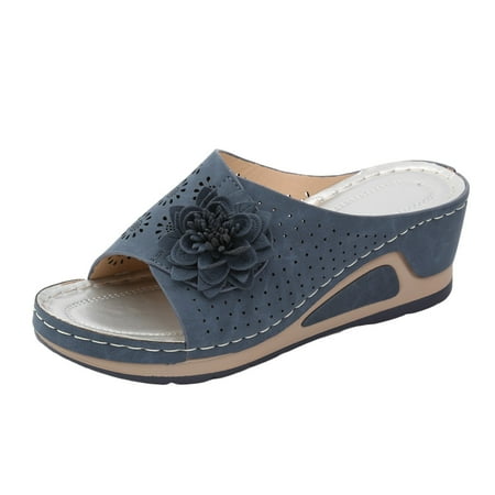

WNVMWI Sandals Women Slide Sandals Beach Comfortable Sandals Women Navy Shoes Slippers Flip Flops Wedge Slide Sandals Platform Sandals Wedge Sandals For Women Comfortable Dressy Wedge Platfo Size 39
