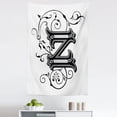 thumbnail image 1 of Letter Z Tapestry, Last Letter of Alphabet in Calligraphic Design Z Curls Swirls, Fabric Wall Hanging Decor for Bedroom Living Room Dorm, 5 Sizes, Black Grey White, by Ambesonne, 1 of 1