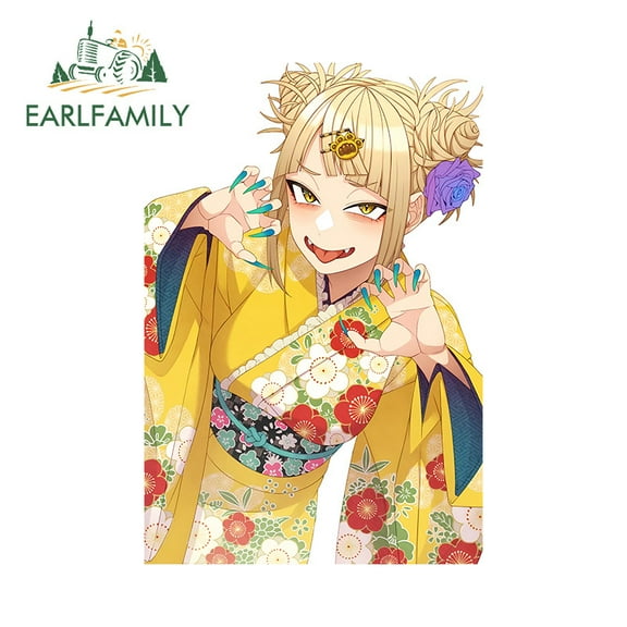 EARLFAMILY 5.1" Toga Himiko Beautiful Peek Car Stickers Creativite Japanese Flowers Graphics Decal Funny Bumper Decor