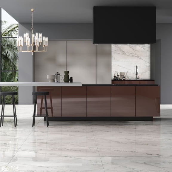 The Tile Life Monarch Azul Polished Porcelain Floor & Wall Tile, 24 x 48 in, 2-Piece