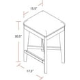 thumbnail image 6 of Home Square 30.5" Modern Wood Backless Barstool in Gray - Set of 2, 6 of 6