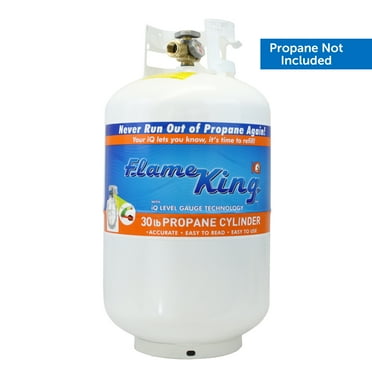 Flame King Empty Steel Propane Tank LP Cylinder with OPD Valve & Built-in Gauge, 30 lbs