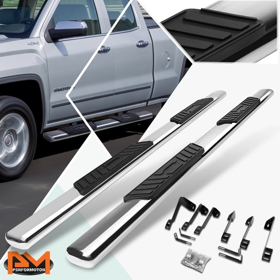 PM PERFORMOTOR for 99-14 Silverado/Sierra Ext Oval 5" Side Step Nerf Bar Running Board Chrome