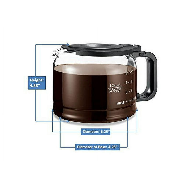 Medelco GL312BK Cafe Brew Replacement Glass Carafe, 12 Cup - On Sale - Bed  Bath & Beyond - 12316716
