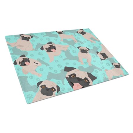 

Carolines Treasures MLM1004LCB 15 x 12 in. Blue Fawn Pug Glass Cutting Board - Large