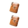 thumbnail image 1 of Sonducket Cambiar cartera corta portátil Retro PU cuero monedero monedero tarjetero billetera cumpleaños vacaciones marrón Marrón 2piezas Sonducket CBP267886, 1 of 5