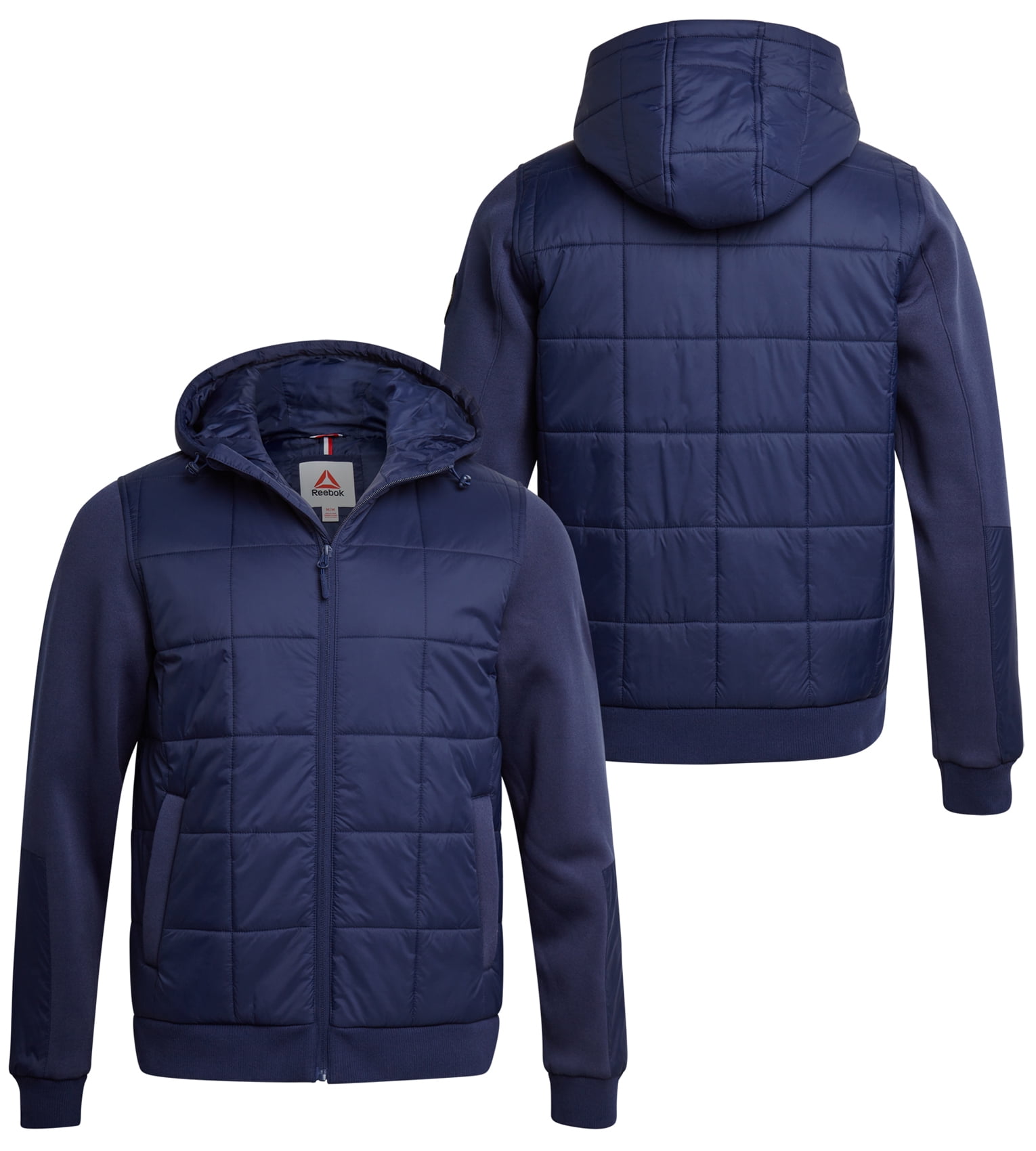 Reebok Men's and Big Men's Quilted Mixed Media Jacket, Sizes S-3XL