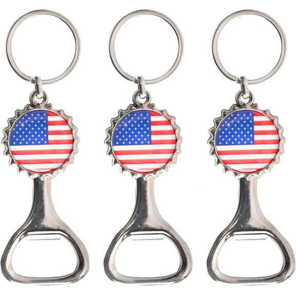 Bottle Cap US Flag Beer Bottle Opener Keychain (3)