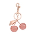 thumbnail image 2 of Glitter Cherry Bag Charm with Key Ring and Clip, Sparkling Cherry Purse Charms Cute Metal Keychain Accessory for Women Purses Bags Handbags Wallets Backpacks, Rose Gold, 2 of 9