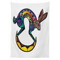 thumbnail image 3 of Ambesonne Southwestern Tablecloth Rectangular Table Cover, Kokopelli Hare, 52"x70", Multicolor, 3 of 4