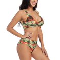 thumbnail image 2 of Daiia Colorful Hawaii Palms Women's Bikini Set Two Piece Swimsuit High Waisted Bikini Adjustable Straps Bikini Perfect for Beach, Pool, and Summer Vacation-, 2 of 9