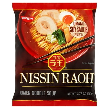 Nissin Raoh Umami Soy Sauce Flavor Ramen Noodle Soup, 3.77 oz