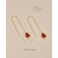 thumbnail image 2 of SNGIA 18K Gold Plated Threader Dangle Earrings for Women with Ruby Teardrop Stone, 2 of 4