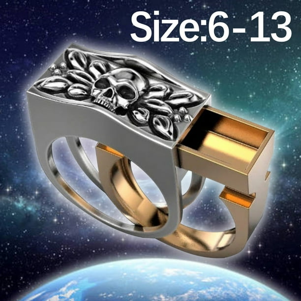 Anillos para mujer, regalos para mujeres y hombres, anillo de calavera estilo punk, anillo exquisito de tallas 6-13.