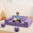 thumbnail image 2 of Corduroy Giant Bean Bag Chair Bed, Convertible 2-in-1 Floor Sofa Couch Bed with Washable Cover, Large Beanbag for Adults/Kids, Purple, 2 of 7