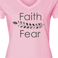 thumbnail image 4 of Inktastic Faith over Fear with Laurels Women's V-Neck T-Shirt, 4 of 5