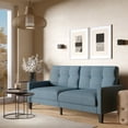 thumbnail image 2 of BELLEZE Modern Upholstered Fabric Sofa For 2-3 People, Loveseat For Living Room, Bedroom Or Office, Versatile Furniture For Small Spaces - Harper (Blue), 2 of 6