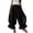 G94 Black, variant on LUGOGNE Harem Pants Women Smocked Elastic Waist Baggy Lounge Pants Pleated Ruffle Hem Lightweight Flowy Casual Trousers with Pockets Black,M