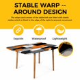 thumbnail image 4 of Burnt Orange Black Geometric Table Cloths for 6 Foot Rectangle Tables, Modern Abstract Art Block Patio Waterproof Elastic Fitted Tablecloths, Washable Rectangular Table Cover for Camping, 4 of 8