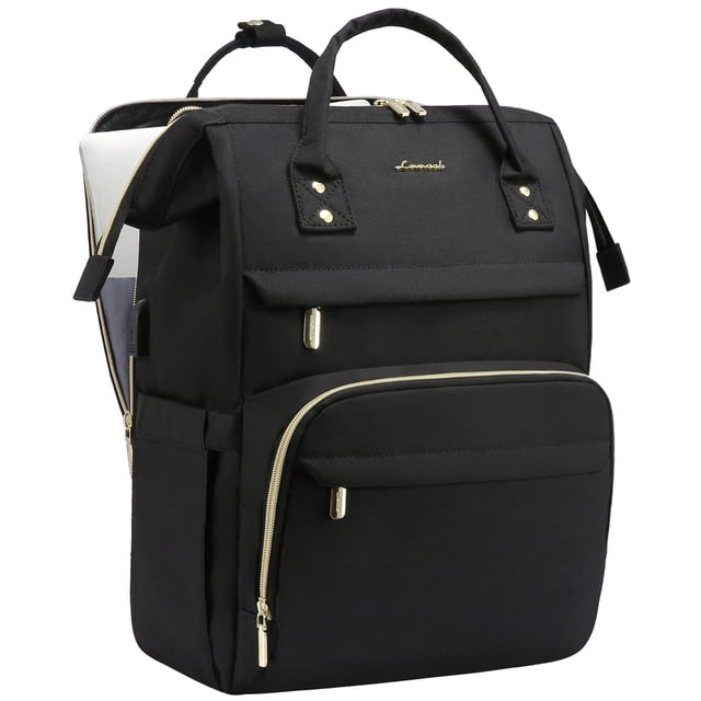 Mochila para portátil LOVEVOOK de 17.3 pulgadas, resistente al agua, negra, para mujer