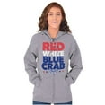 thumbnail image 4 of Maryland Patriotic Crab 4th of July Unisex Fleece Graphic Zip Up Hoodie Brisco Brands 2X, 4 of 5