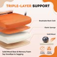 thumbnail image 3 of Vyrox Mid-Back Mesh Office Chair Set of 2, Ergonomic Desk Chair with Lumbar Support, Adjustable Swivel Task Chair for Home Office, Orange, 3 of 7